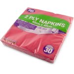 99/053 Red Napkins 2 Ply 40cm 30 Pack